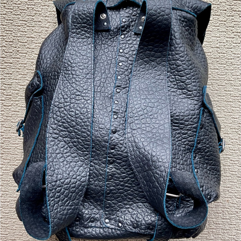 Black Textured Women's Backpack - Picture 7 of 9